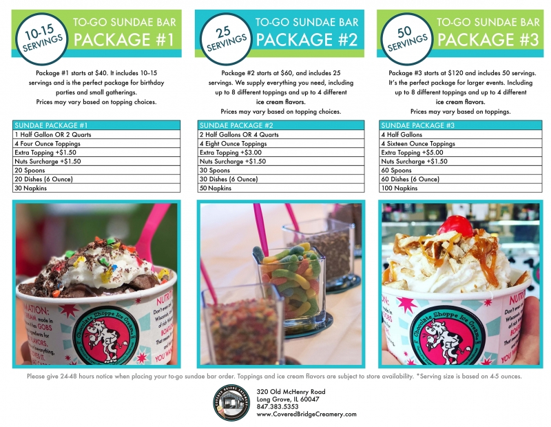 Sundae Bars Covered Bridge Creamery Long Grove, IL
